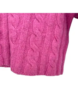 Madewell (Re)sourced Cashmere Cableknit Cropped Sweater Light Petunia Size Small thumbnail 5