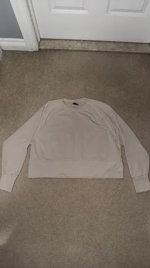 Nike Cropped Long Sleeve Top Cream thumbnail 6