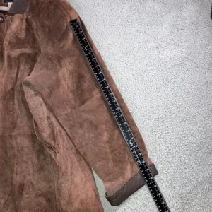 VTG Terry Lewis Leather‎ Suede Jacket Women L Button Front Relaxed Chore Classic thumbnail 8