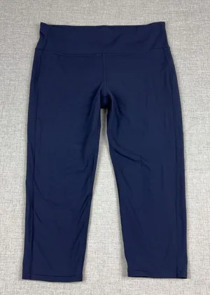 Athleta Leggings Womens L Blue Cropped Nylon Spandex Elastic Waist Yoga Gym thumbnail 1