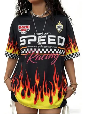 NEW Jersey Shirts Racing Shirt Race Car Graphic Tees Y2K Medium thumbnail 6
