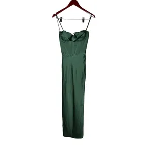 House Of CB Charmaine Corset Maxi Dress in Forest Green XS thumbnail 2