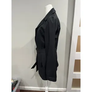 Nine West Womens‎ Black Belted Trench Coat Jacket EM42021-BLK Small thumbnail 2