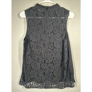 French Connection Medium Tank Top Blouse Womens Lace Black Sleeveless Sheer thumbnail 16