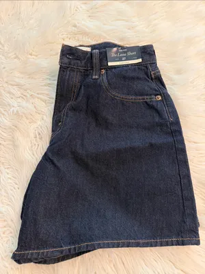 Abercrombie &Fitch High Rise The Loose Shorts size 27 Dark Wash Denim brand new thumbnail 5