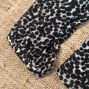 Banana Republic Black and White Sheer Patterned Blouse Size Large thumbnail 3
