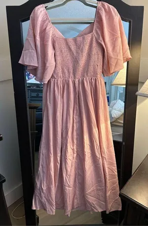 NEW Pink PRETTYGARDEN Flutter Sleeve Midi Dress S thumbnail 2
