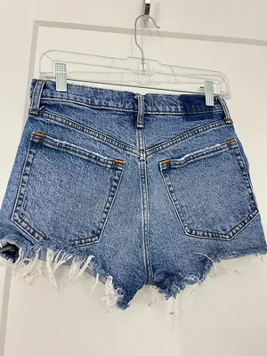 Abercrombie & Fitch Size 26 High Rise Mom Shorts Distressed Denim thumbnail 5