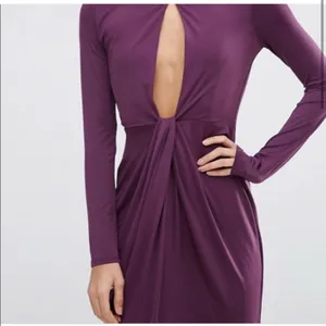 NWT ASOS plunge cut out slinky‎ maxi dress purple Sz 4 petite thumbnail 3