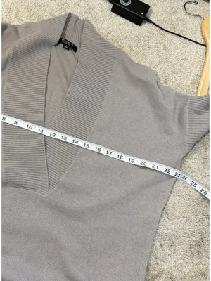 Ann Taylor Women’s 100% Cashmere Pullover Cardigan Sweater in Gray S thumbnail 10
