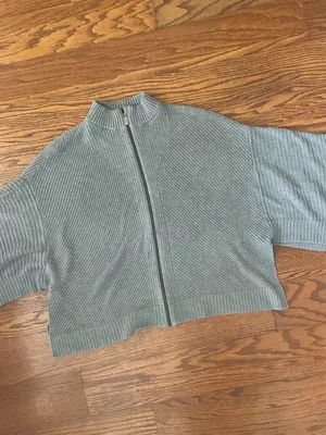 Lululemon Softer Still Wrap Cashmere Blend Zip Up Cardigan Size Medium Large thumbnail 3