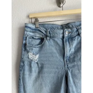 American‎ Eagle Jeans Women's 12 90s Low Rise Skinny Kick Stretch Denim Raw Hem thumbnail 4