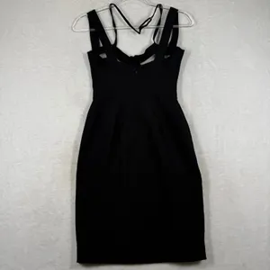 House‎ of CB London Camina Black Mesh Corset Bodycon Dress SB2247 XS thumbnail 8