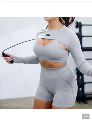 Ryderwear Excel Seamless Super Cropped top long sleeve arms cover sage thumbnail 3