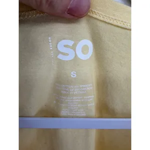 SO Pale Yellow Surplice V Neck Crop Top Y2K Coquette Pastel Small thumbnail 5