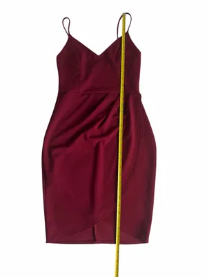 Lulus Forever Your Girl Sz S Wine Red Bodycon Mini Strappy Wrap Dress thumbnail 12