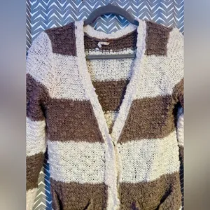 Free People | Cuddle Bear Rugby Stripe Boucle Duster Cardigan, size S thumbnail 5