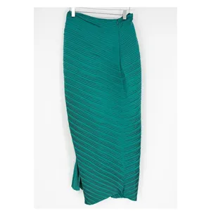NWT‎ Donnee Par Dieu Pleated Maxi Skirt Women's Size M Green thumbnail 3