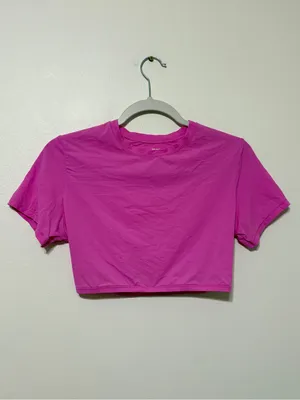 Skims Fits Everybody Super Cropped T-Shirt Pink Size Large thumbnail 2