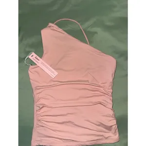 Qinsen 2 Pack One‎ Shoulder Ruched Tank Tops Pink Grey XS NWT thumbnail 2