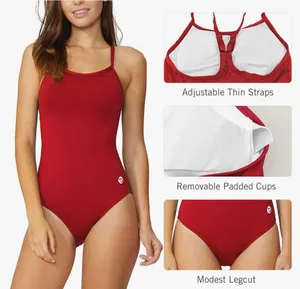 Baleaf Women's Athletic Training Adjustable Strap One Piece Swimsuit thumbnail 4