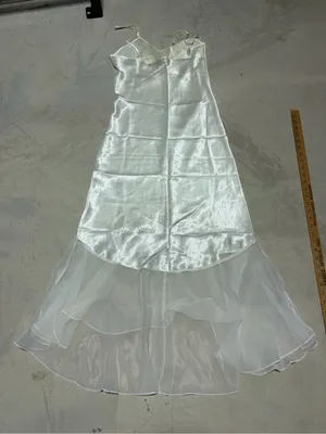 Victoria’s Secret vintage gold label Ivory white Lace Trim Slip Dress Chiffon s thumbnail 8