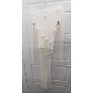 Meshki 2 Piece Set White Stretchy Knit Top And Long Maxi Skirt sz S thumbnail 6
