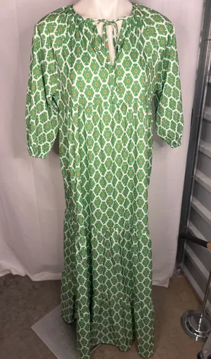 Green Patterned Maxi Dress Size M thumbnail 1