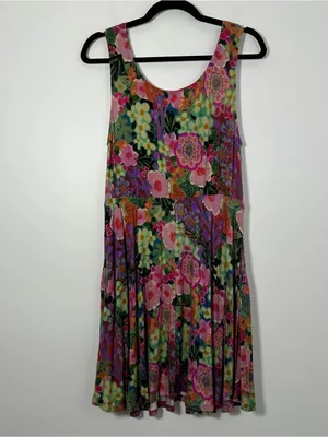 Natural Life Floral Fit & Flare Dress Women’s Large Boho Sleeveless NWT thumbnail 4