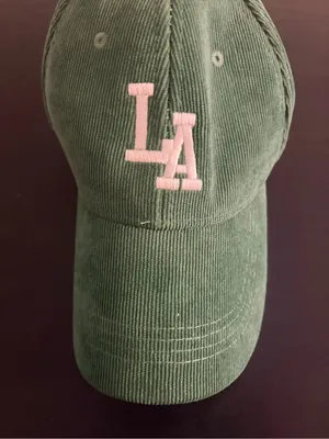 Green Corduroy LA Baseball Cap thumbnail 2