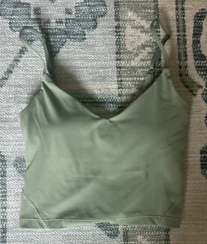 Lululemon Athletica Green Fitted Crop Tank Top thumbnail 1