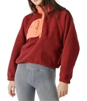 FREE PEOPLE Movement Hit The Slopes Pullover in Dark Red Size Medium thumbnail 1