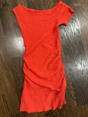 Zara orange Women’s Textured One-Shoulder Dress thumbnail 3
