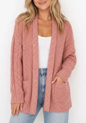 Abercrombie & Fitch Marled Orange Open Front Cardigan Sweater XS Patch Pockets thumbnail 1