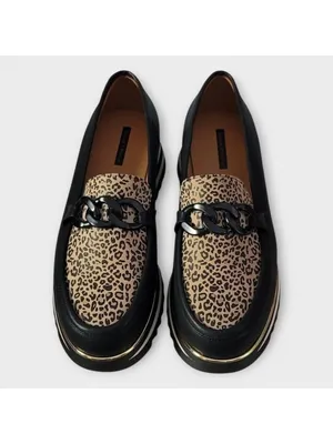 Good Choice Women's Geneva Animal Print Chain Slip On Platform Loafers Size 9 thumbnail 3