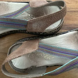 Rieker Comfort Mary Jane Flats EU 38 US 7.5 Brown Leather Rainbow Strap Boho thumbnail 2
