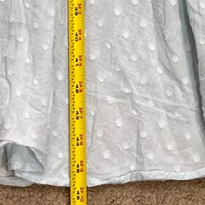 R.Vivimos Swiss Dot Smocked Maxi Dress Size Medium M‎ Light Blue Off Shoulder thumbnail 10