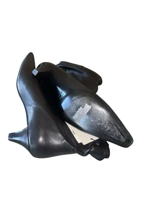 Nwt Mango Mng Black Asa Slouchy Leather Kitten Heel Ankle Boots Bootie Eu39 Us 9 thumbnail 9