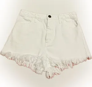 Show Me Your Mumu White Denim Distressed Frayed Hem Women Shorts thumbnail 1