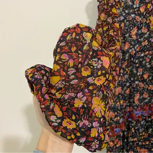 Anthropologie Sheer Floral Flowy Dress size Medium thumbnail 5