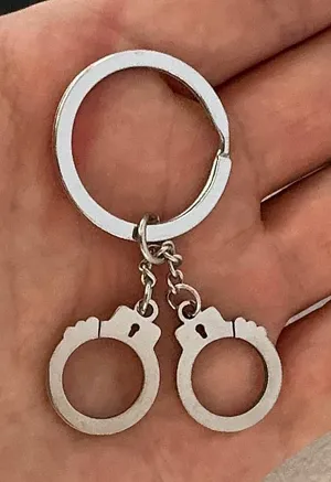 Handcuff Keychain Charm for Men Women Car Keychain Key Ring Bag thumbnail 1