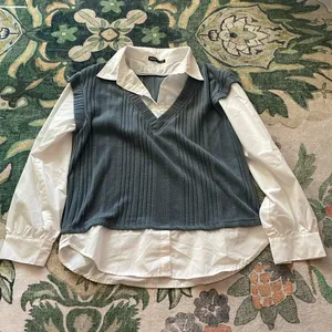 SHEIN Essnce Drop Shoulder Lantern Sleeve 2 In 1 Blouse Size Medium thumbnail 3