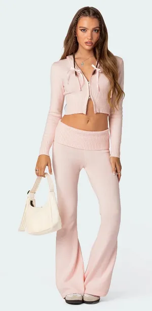 pink knit set thumbnail 1