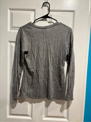 Ibex wool base layer long sleeve tshirt gray sz M Size M thumbnail 3