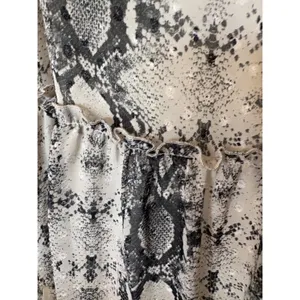 Altard State Snakeskin Print Tiered Babydoll Mini Dress Grey Black Long Sleeve M thumbnail 4