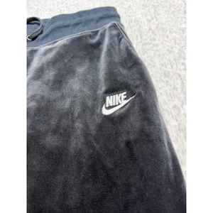 Nike‎ Velour Jogger Pants Small Grey Black Velvet Sweatpants Piping Logo thumbnail 2