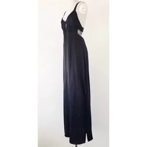 ✨Zara Satin Lace Backless Maxi Dress with slits size Medium✨ thumbnail 4
