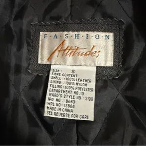 EUC Vintage 90's Y2K Leather Black Trench Coat Jacket Small Button Close Collar thumbnail 6