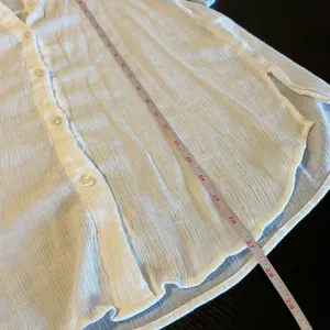 Abercrombie & Fitch White Oversized Crinkle‎ Button Up Shirt Short Sleeve Small thumbnail 9