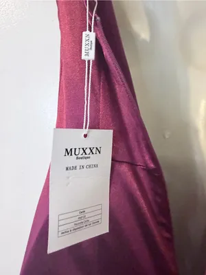 MUXXN S Burgundy Satin Cowl Neck Formal Gown V Back Maxi Dress thumbnail 10
